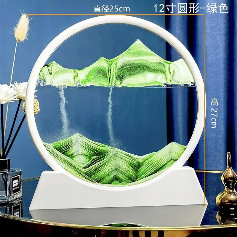 Creative 3d Artistic Sand Painting Ornaments Home Decorations Round Landscape Stress Relief Gifts Simple Design