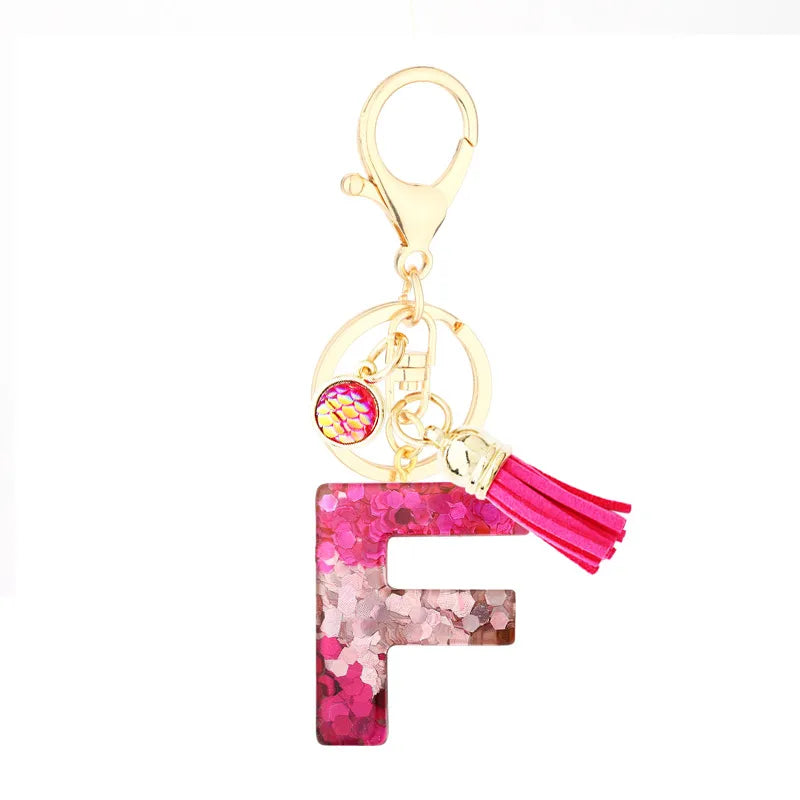 1 piece fashion letter resin patchwork unisex keychain