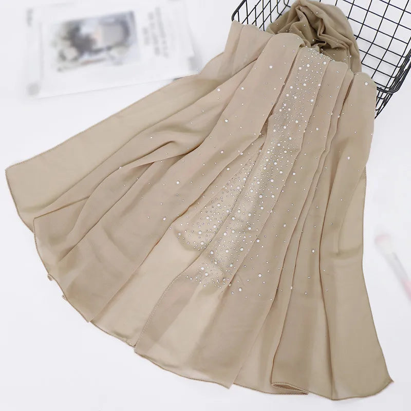 women's retro solid color chiffon silk scarves