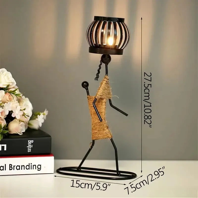 retro simple style abstract metal candlestick