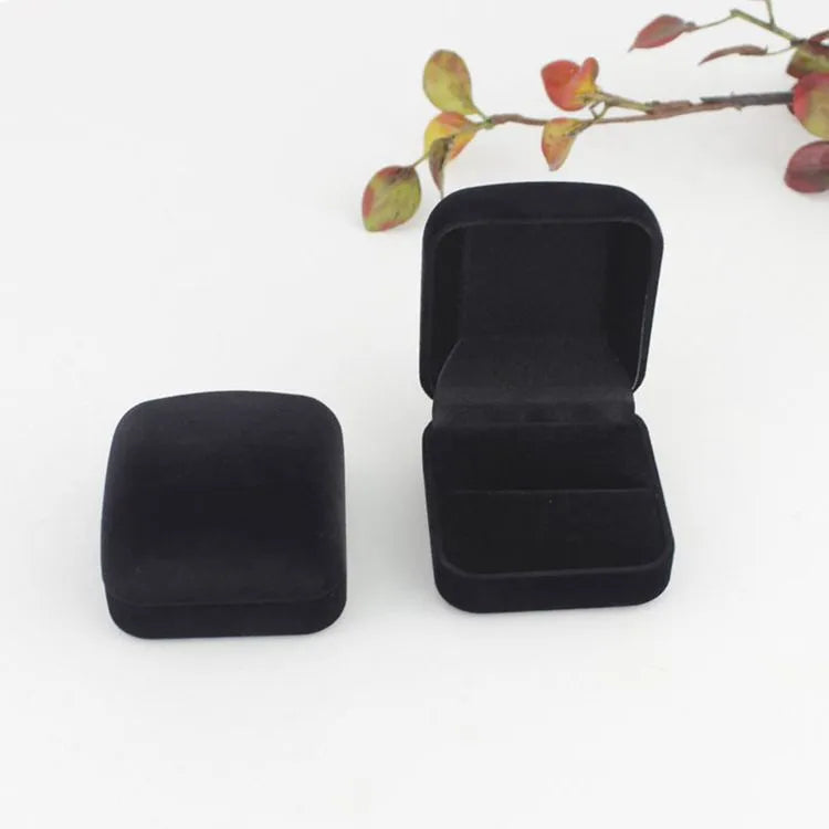 simple style solid color flannel jewelry boxes