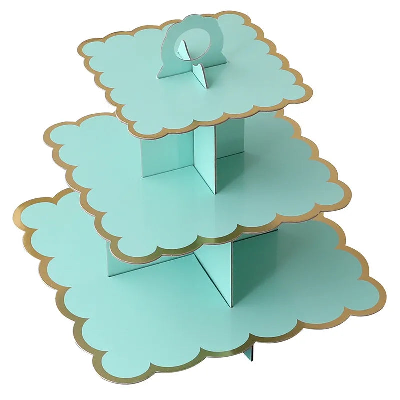 birthday solid color paper party cake stand 1 piece