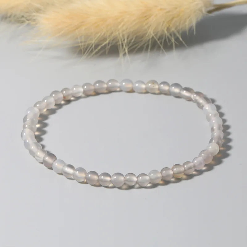 Explosions 4mm Natural Stone Mini Energy Bracelet Women's Gone Beads Semi-precious Stacked Jewelry Bracelet