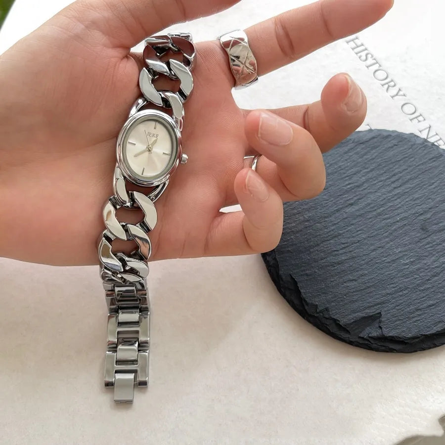 Simple Style Solid Color Single Folding Buckle Quartz Watch Women's Watches