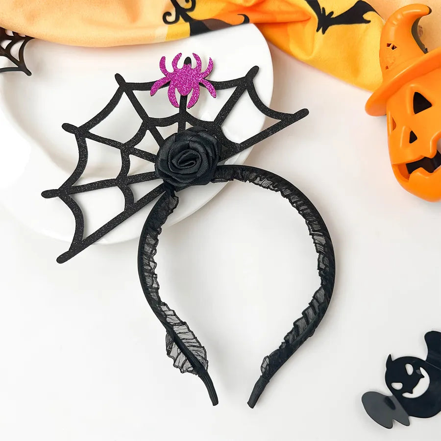 Halloween Party Festive Women's Hair Accessories Spider Web Bat Headband Atmosphere Feeling Hair Clip Pumpkin Skull Design