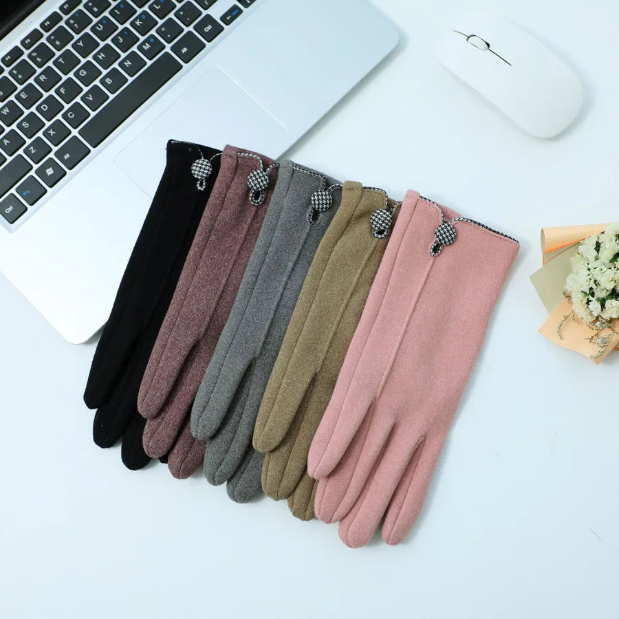Women's Modern Style Classic Style Solid Color Gloves