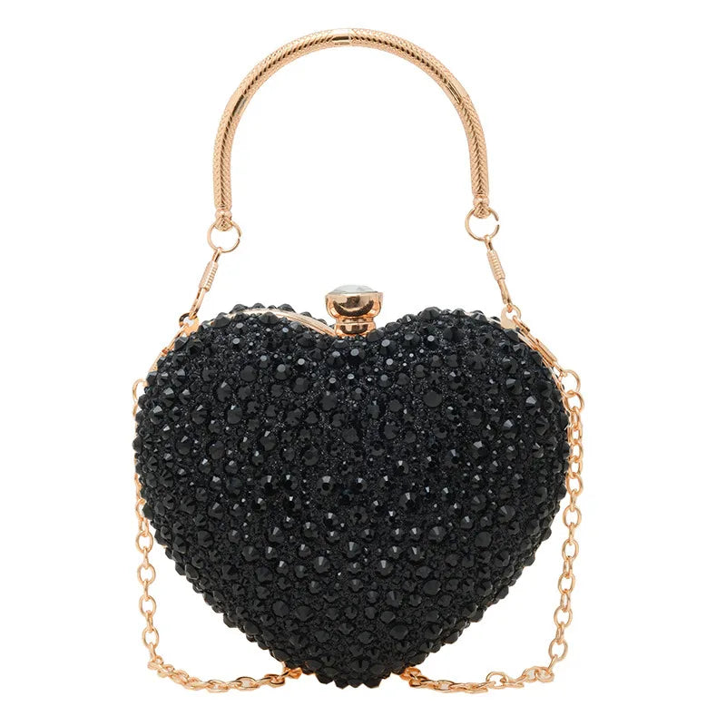 Women's Small Arylic Solid Color Elegant Classic Style Heart-shaped Hook Loop Evening Bag