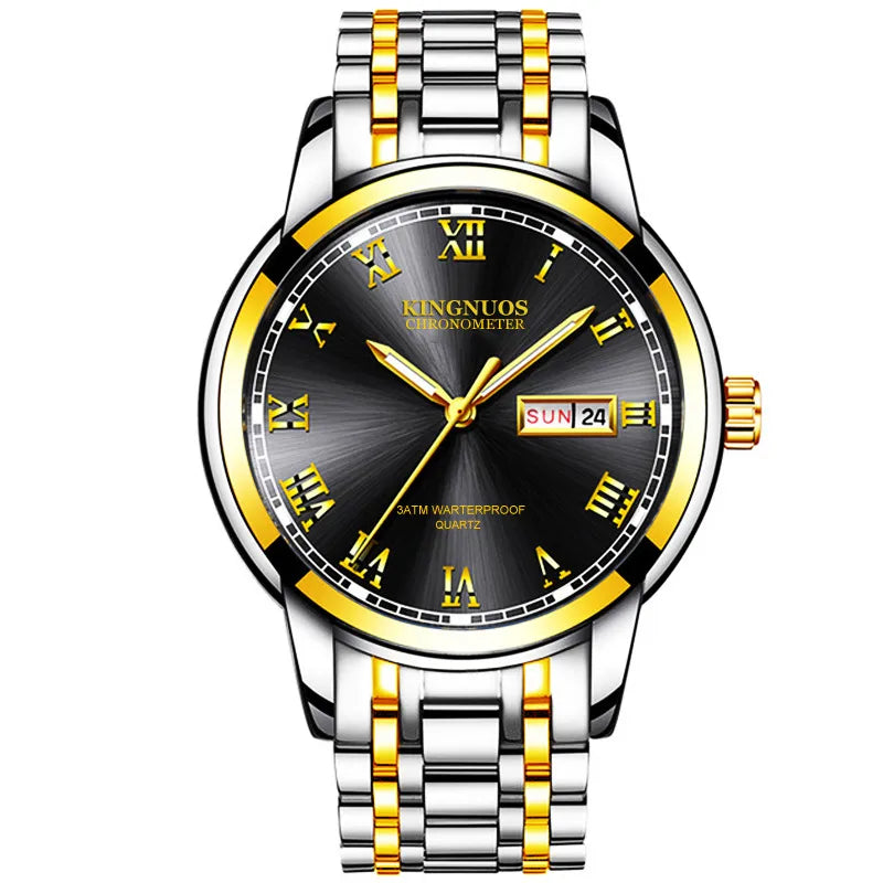 casual solid color double side snaps quartz men's watches