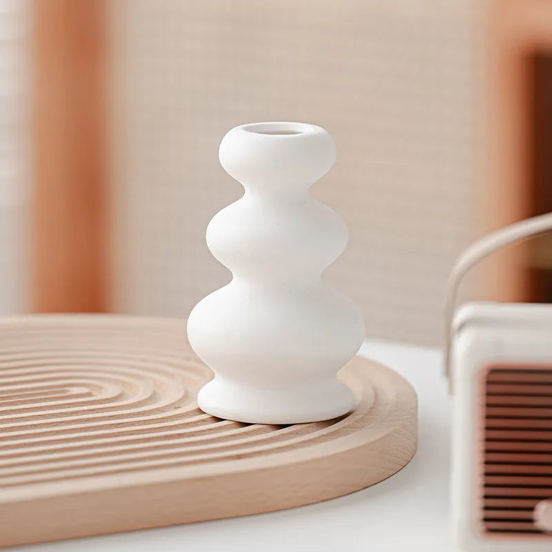 retro simple style geometric ceramics candlestick