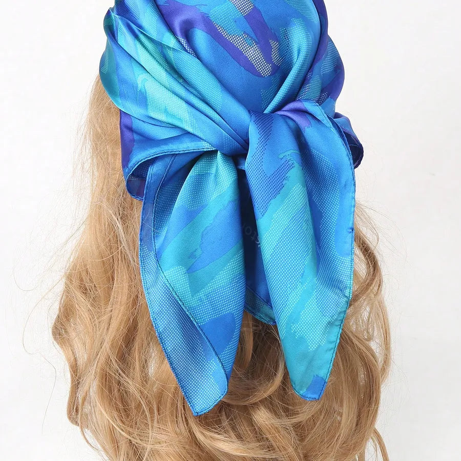 Unisex Casual Vacation Simple Style Solid Color Satin Kerchief