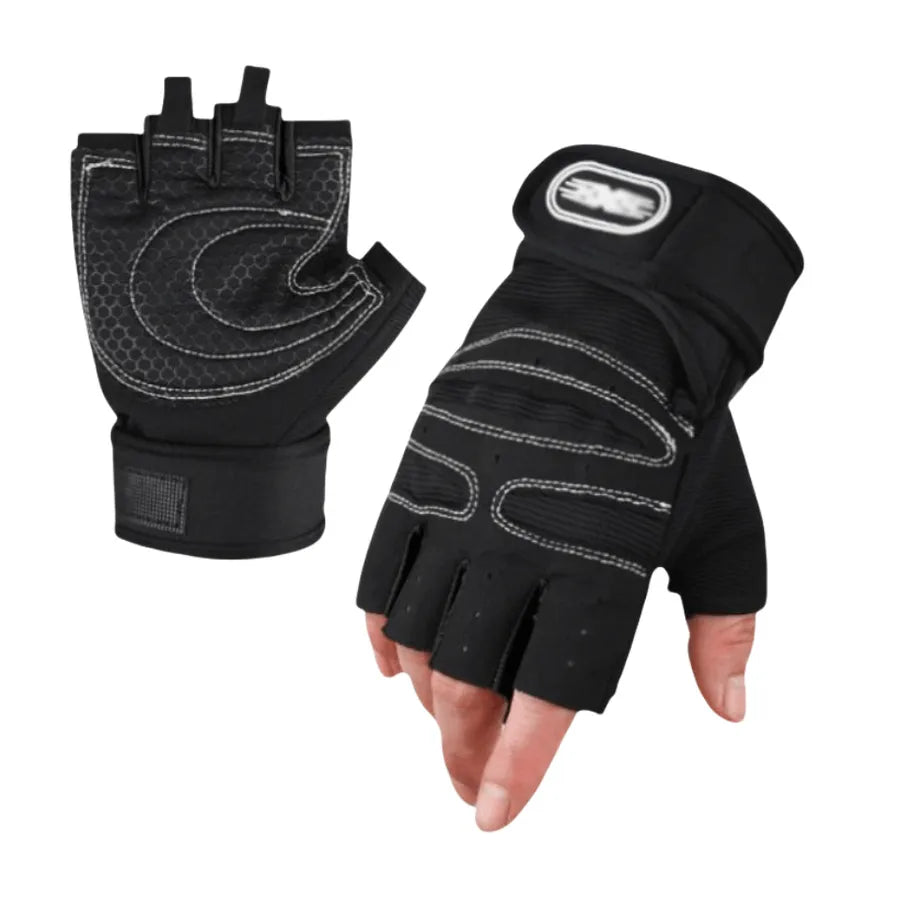 New Protective Anti-slip Wrist Barbell Riding Sports Fitness Half-finger Gloves Men's and Women's Equipment   Gloves