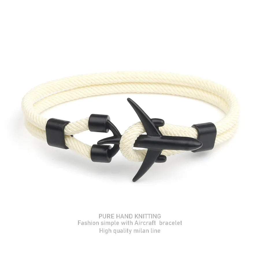 simple style geometric alloy polyester plating men's bracelets