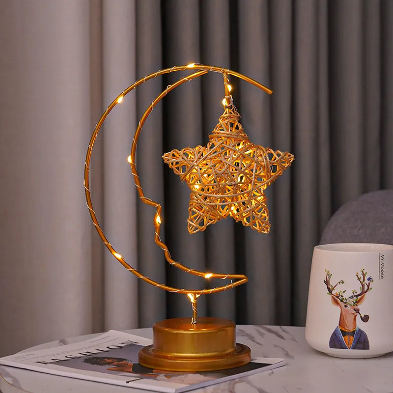 Casual Romantic Simple Style Star Moon Plastic Wood Indoor Graduation Party Night Lights Led Lights Night Lights