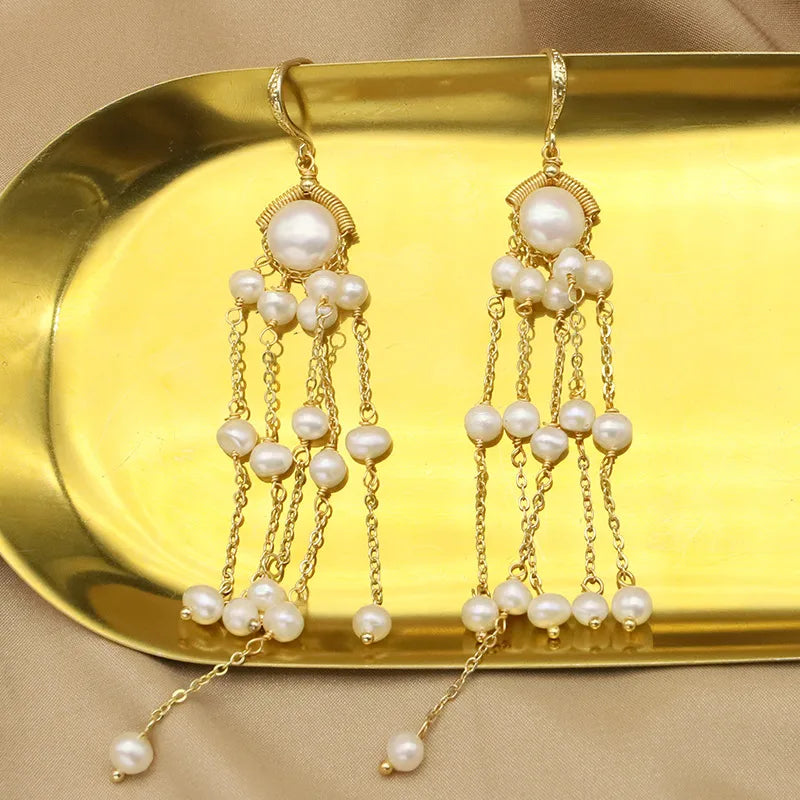 Live broadcast  natural pearl earrings high-grade earrings s925 silver needle women's design natural freshwater real pearl
