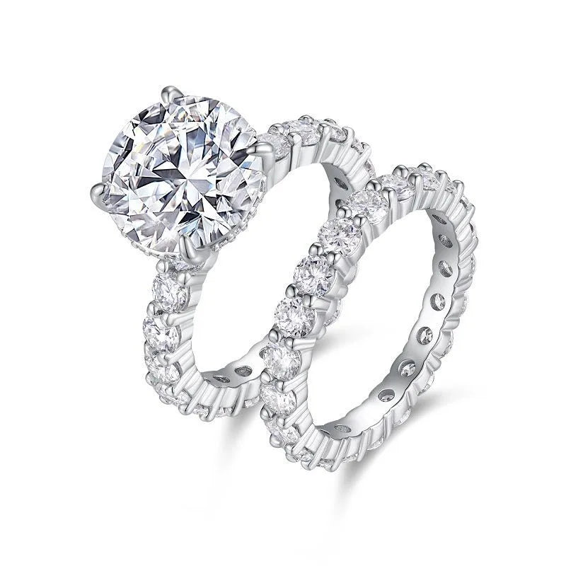 Moissanite 925 Sterling Silver Rings GRA Certificate Geometric Rings