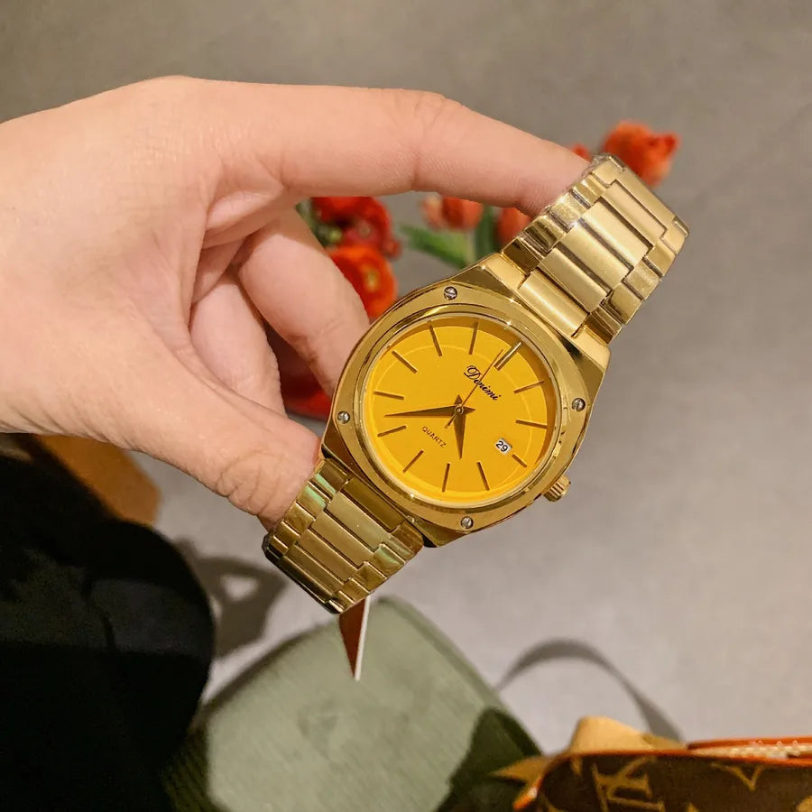 Simple Style Color Block Single Folding Buckle Quartz Watch Women's Watches