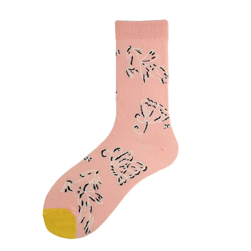 men's casual letter cotton polyester cotton crew socks a pair