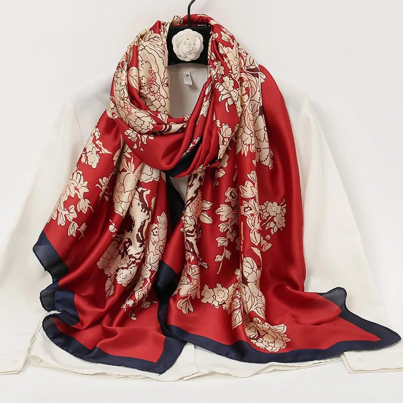 women's lady flower cloud brocade printing scarf