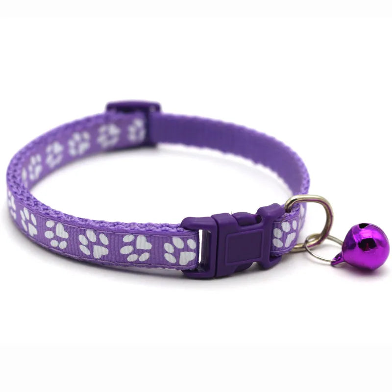 casual pp solid color footprint pet collar