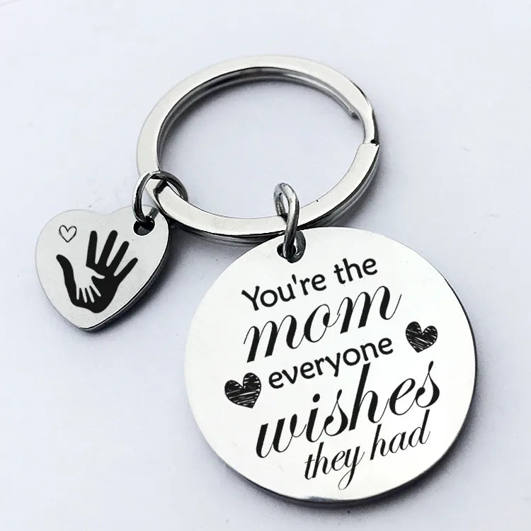 fashion mother's day stainless steel keychain