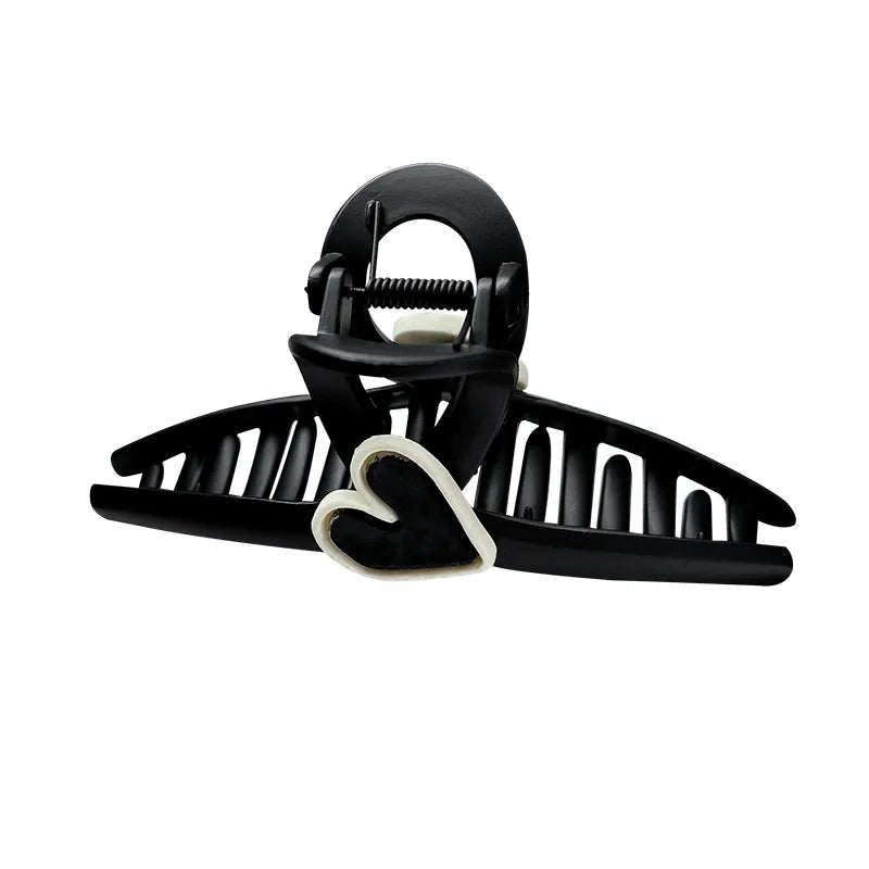 Large Size Heart Shaped Hair Clip Women's Hair Accessories Casual Style Acrylic Hair Grips For Bun Styling Hair Grabbers
