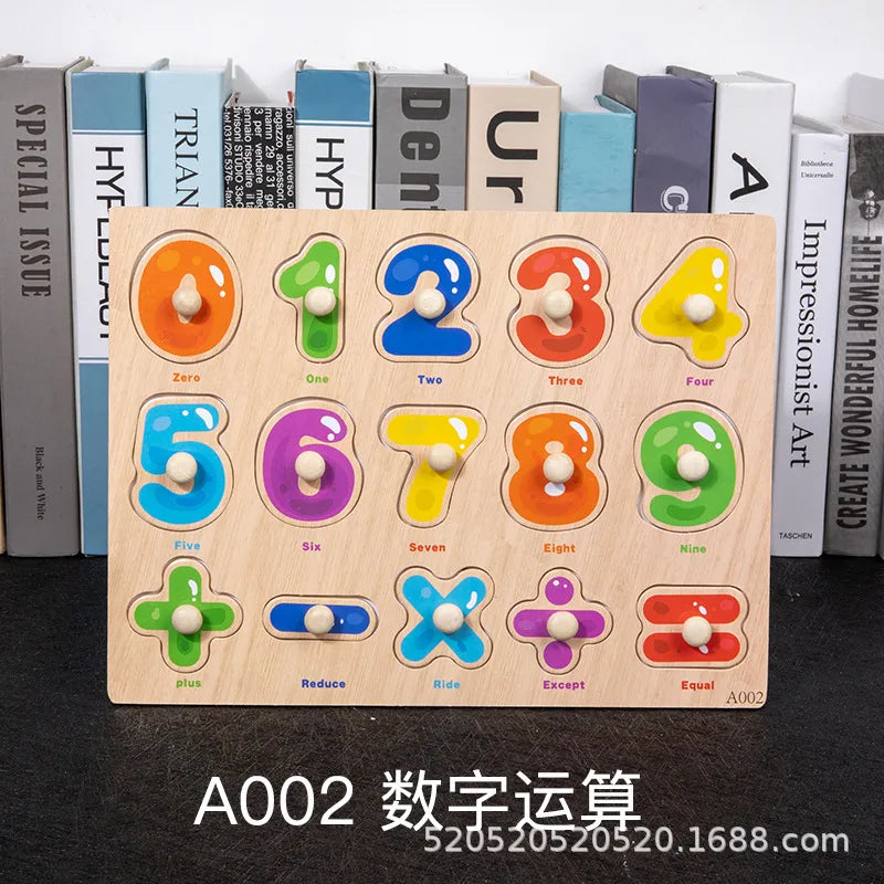 children 's education wooden toys numbers alphabet fruit intelligence building blocks 1 set