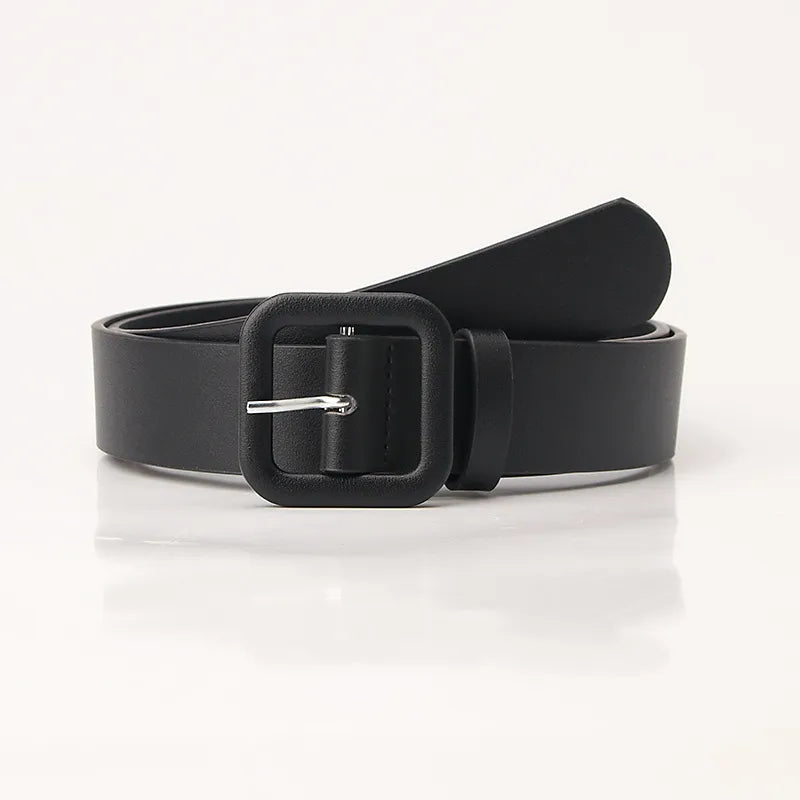 Elegant Simple Style Solid Color Pu Leather Women's Leather Belts