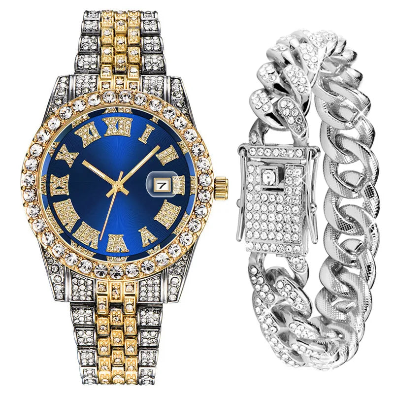 fashion color block butterfly double snap quartz women's watches