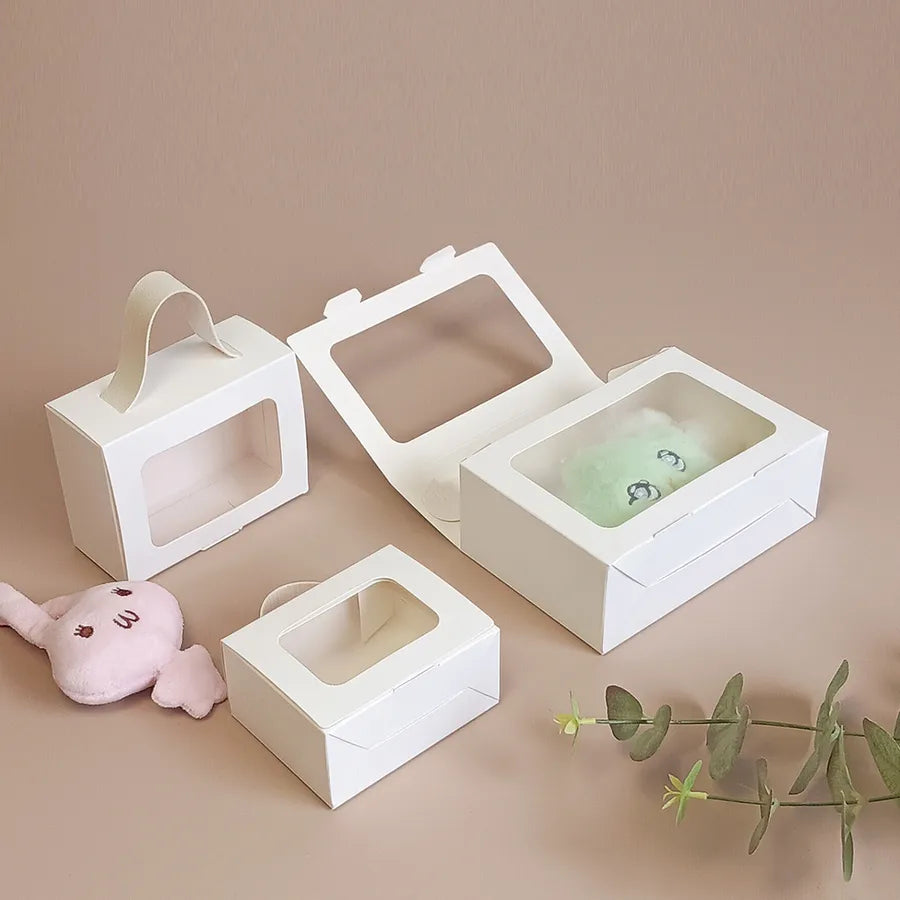 Creative Window Opening Gift Box Handheld Holiday Cookie Candy Box Small Present Box Souvenir Bag for Children's Birthday