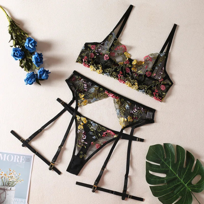 flower lace bras sexy thong sexy lingerie