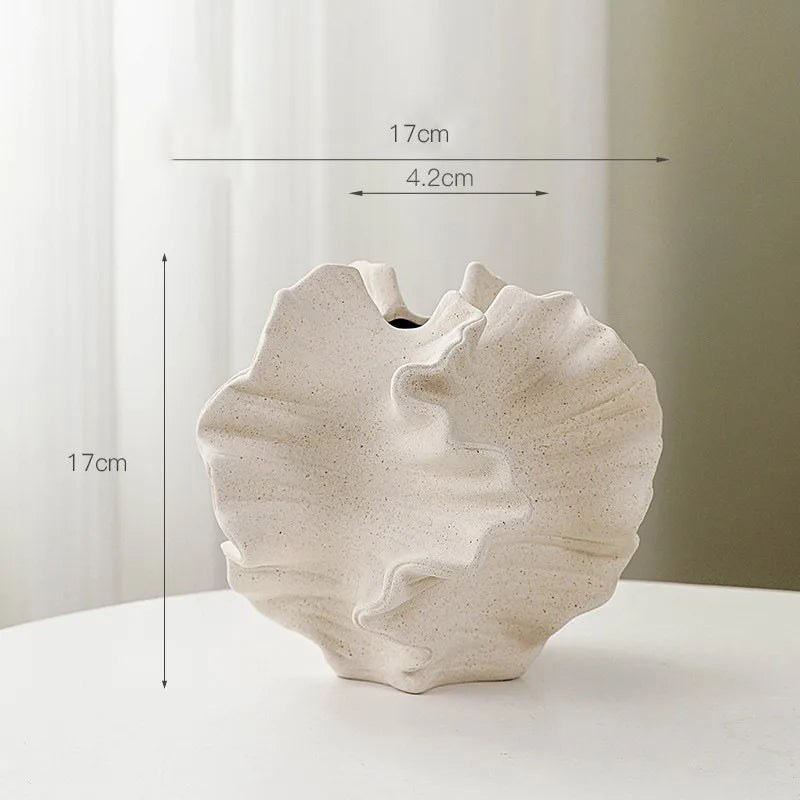 European Style Plain Burned White Ceramic Vase Frosted Texture Hydroponic Dried Flowers Home Decoration Ornaments Gift Crafts