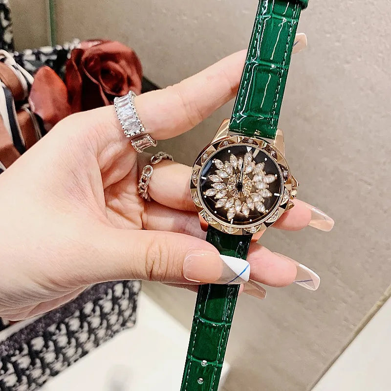 Elegant Simple Style Floral Buckle Quartz Women's Watches