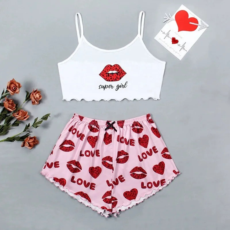 wish Europe and the United States    selling printed suspenders tube top shorts home clothes