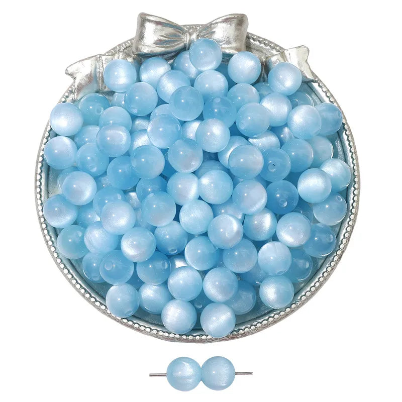 8/10/12 resin imitation cat eye beads handmade DIY jewelry accessories bracelet necklace beaded loose beads material