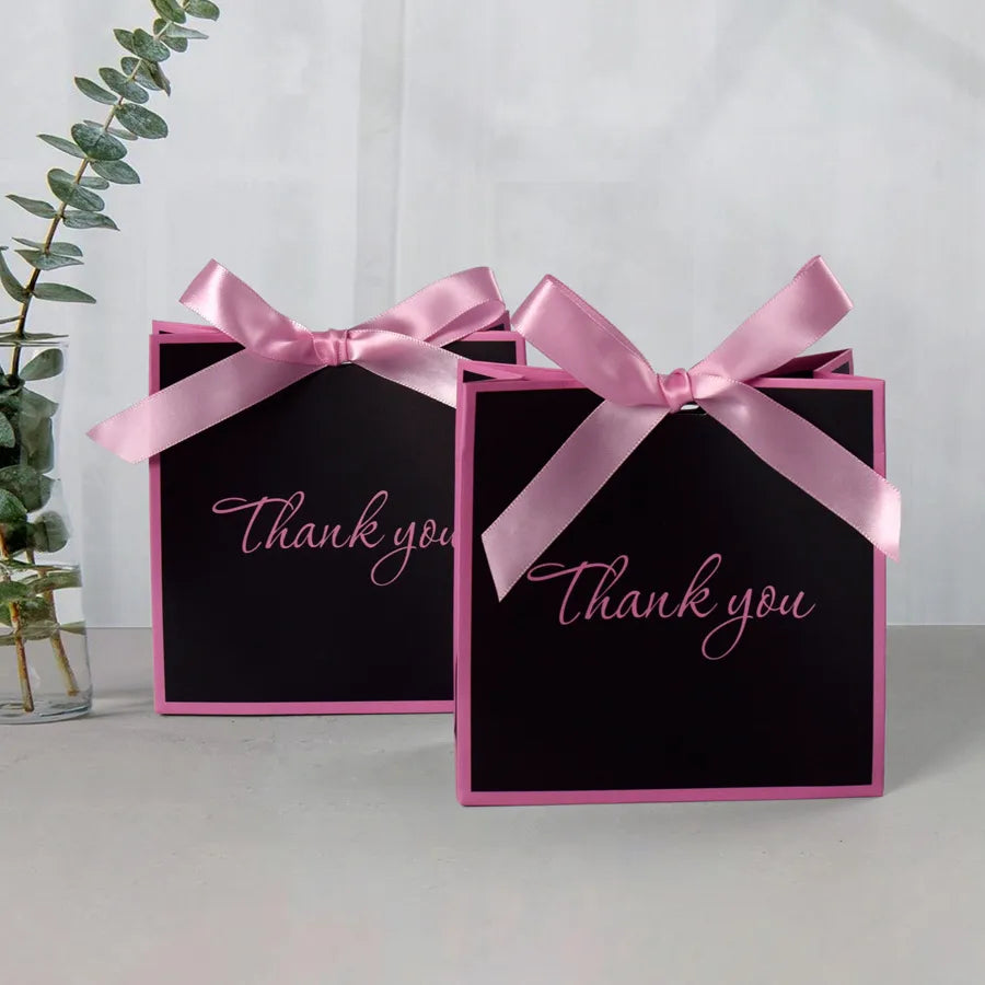 Classic Style Color Block Bow Knot Paper Party Date Gift Bags Party Supplies Gift Wrapping Supplies 10 PCS/Package