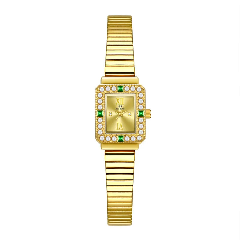 Retro Classic Style Solid Color Buckle Quartz Watch