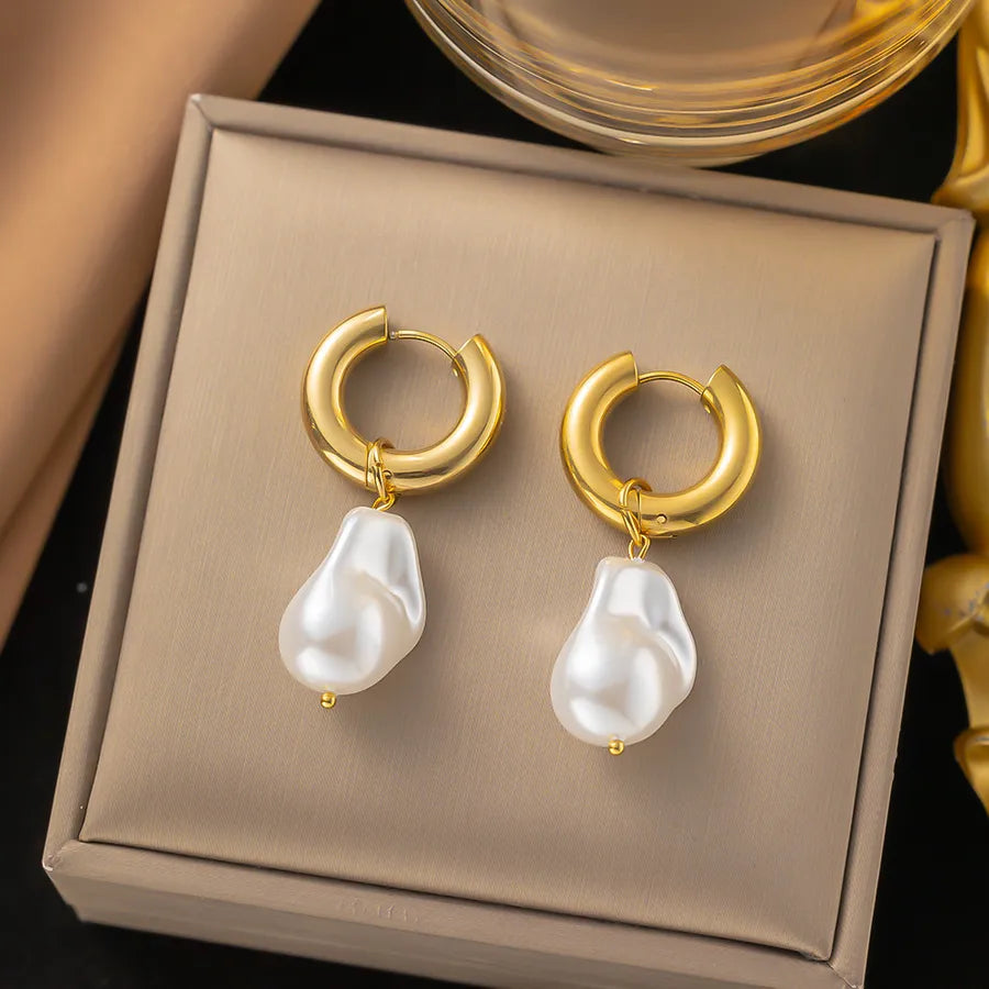 1 Pair IG Style Elegant Vintage Style Heart Shape Flower Butterfly 304 Stainless Steel Drop Earrings Ear Studs