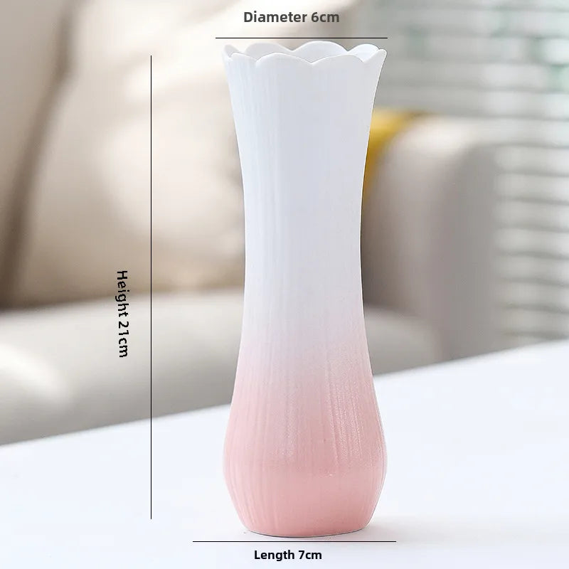 Simple Modern Star Ceramic Vase Ornaments Living Room White Porcelain Fresh Dried Flower Creative Ceramic Flower Set