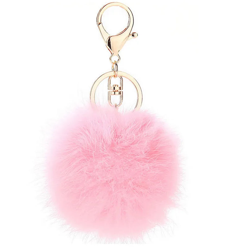 korean style hairball alloy women's bag pendant keychain