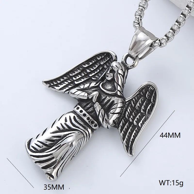punk cross stainless steel men's pendant necklace