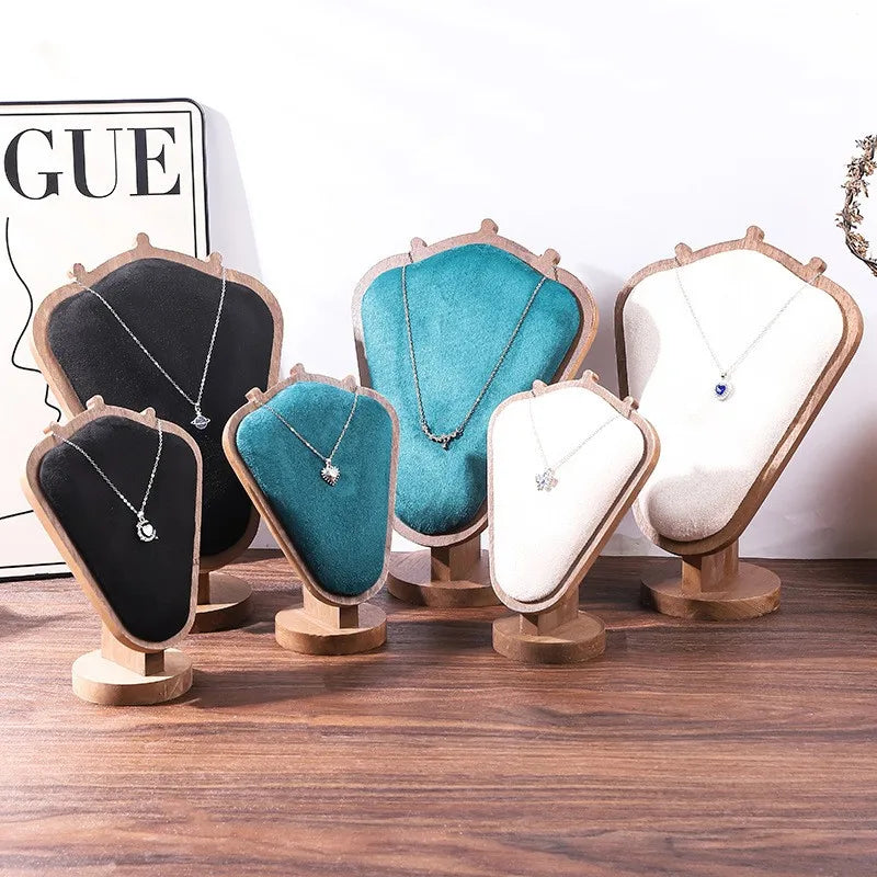 1 Piece solid wood Classic Style Solid Color Jewelry Display