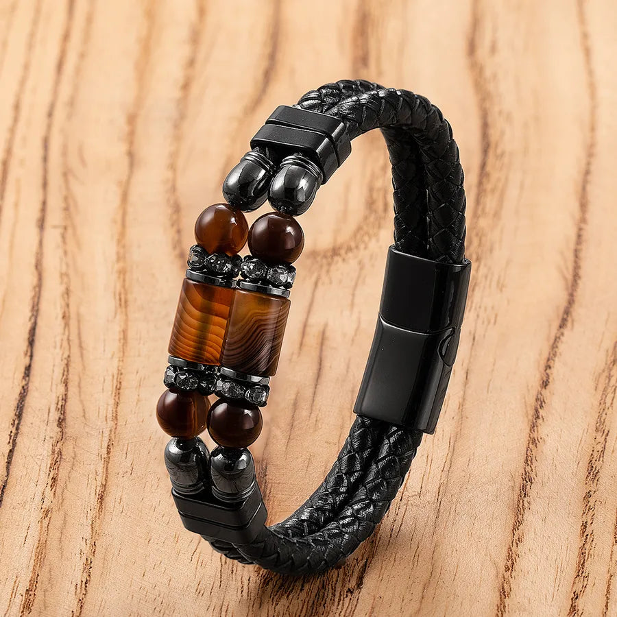Vintage Style Classic Style Commute Geometric Leather rope Stone Metal Unisex Bracelets