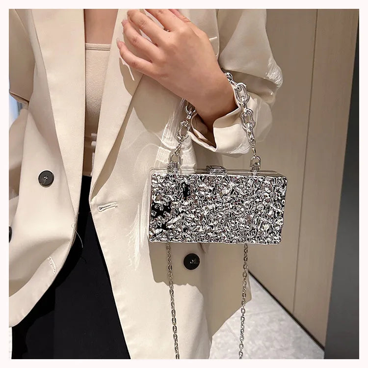 women's small all seasons arylic solid color classic style square lock clasp handbag