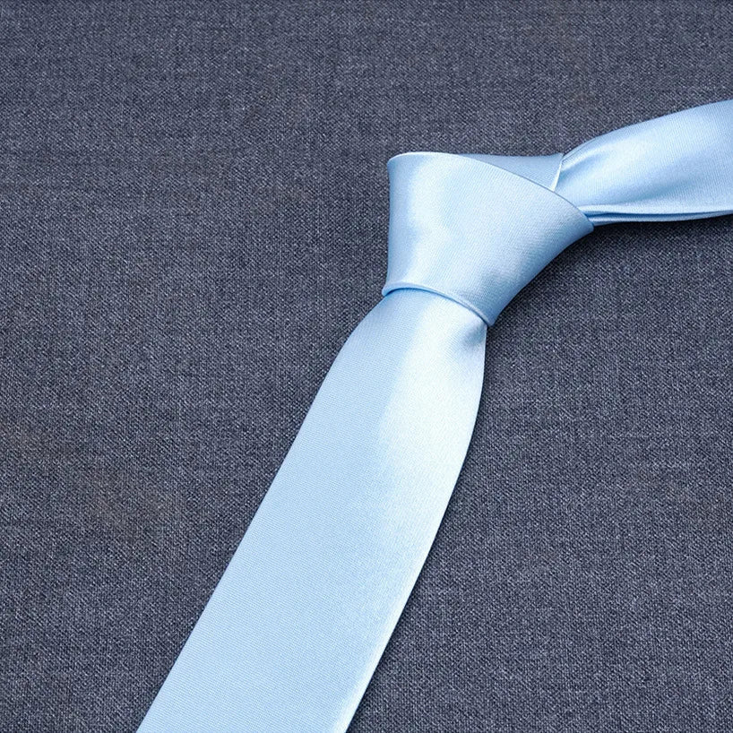 formal solid color polyester satin unisex tie