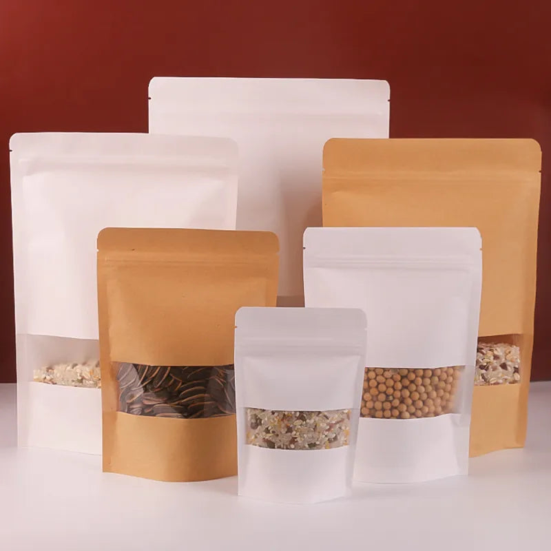 Simple Style Solid Color CPP PET Kraft Paper food packaging bag Envelope bag