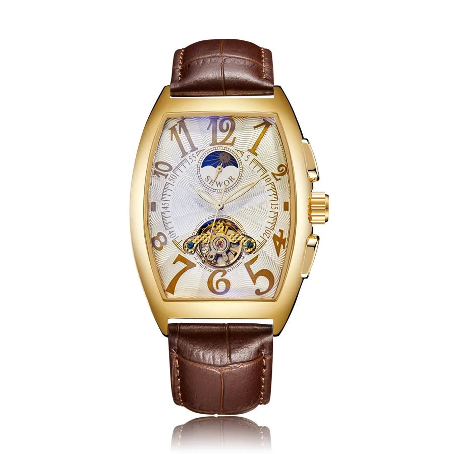 Simple Style Geometric Buckle Mechanical Watch Men's Watches