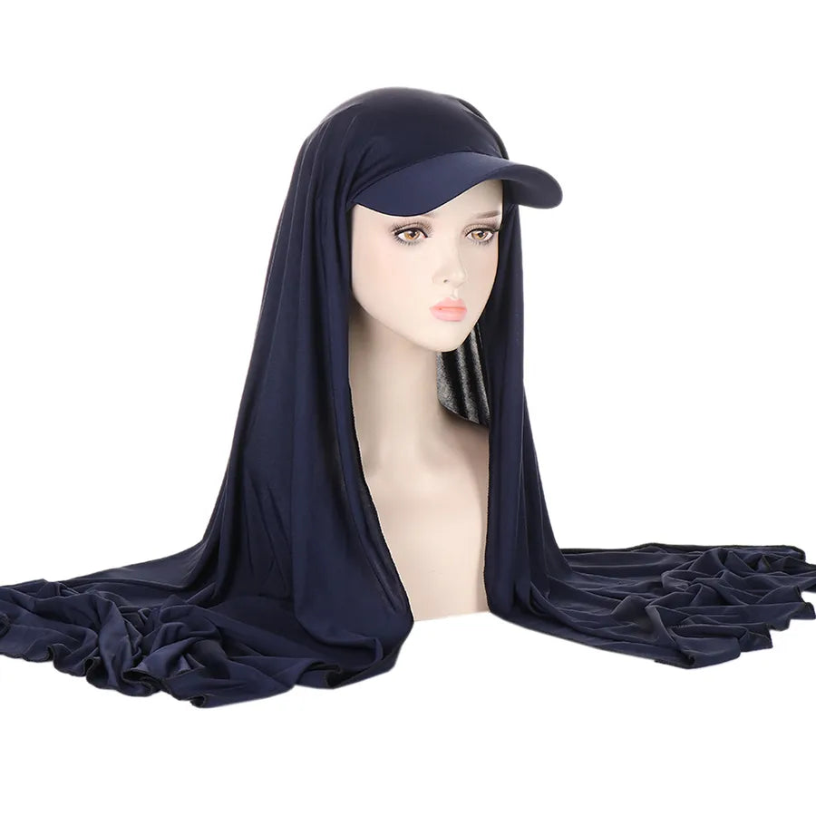 New Style Pure Color Women's Scarf Hat Middle East All-Match Overhead Muslim Headscarf Cap Spring Summer Autumn Winter