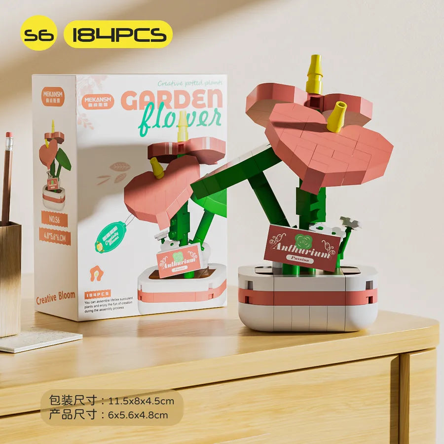 Kids(7-16Years) Flower Plastic Building Toys