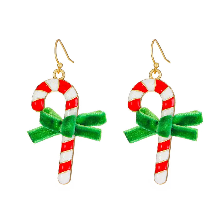 fashion christmas tree alloy enamel inlay artificial gemstones women's drop earrings 1 pair