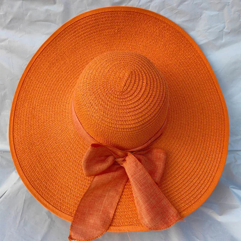 Women's Basic Vacation Solid Color Big Eaves Straw Hat